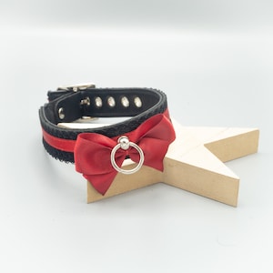 Kitten play leren halsband &quot;delicate&quot; rood