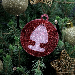 engraved red glitter butt plug ornament