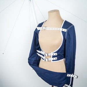 stait jacket - bolero blue / white