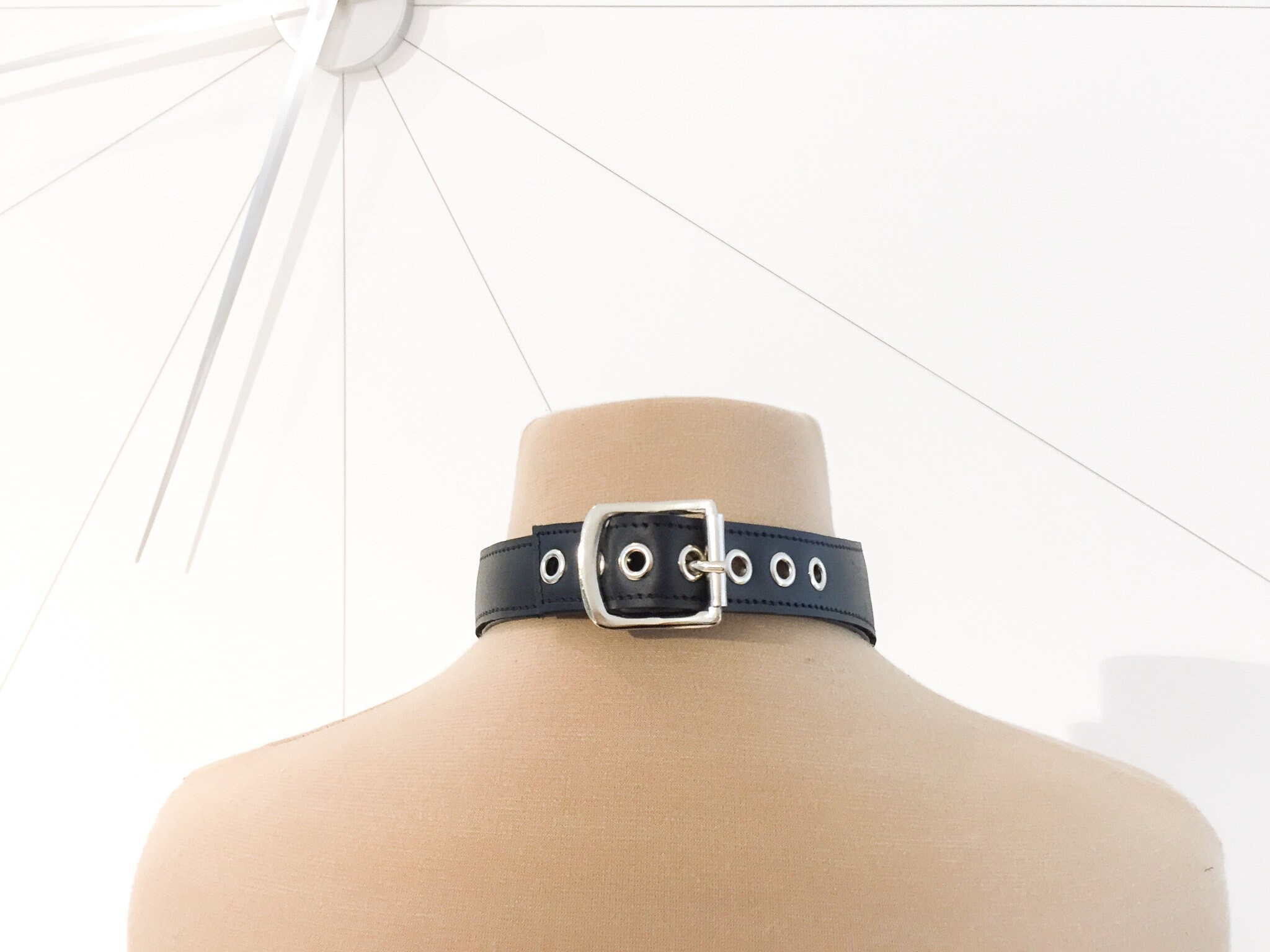 Leather Collar Incision narrow No. 7 Etsy