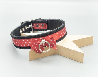 kitten play collar "delicate" dots red