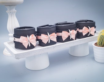 kitten play collar & cuffs - bondage set "delicate" dots babypink