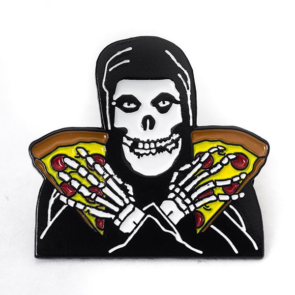 The Misfits Lapel Enamel Pin Crimson Ghost Pizza Punk Rock Band Soft Horror Skull