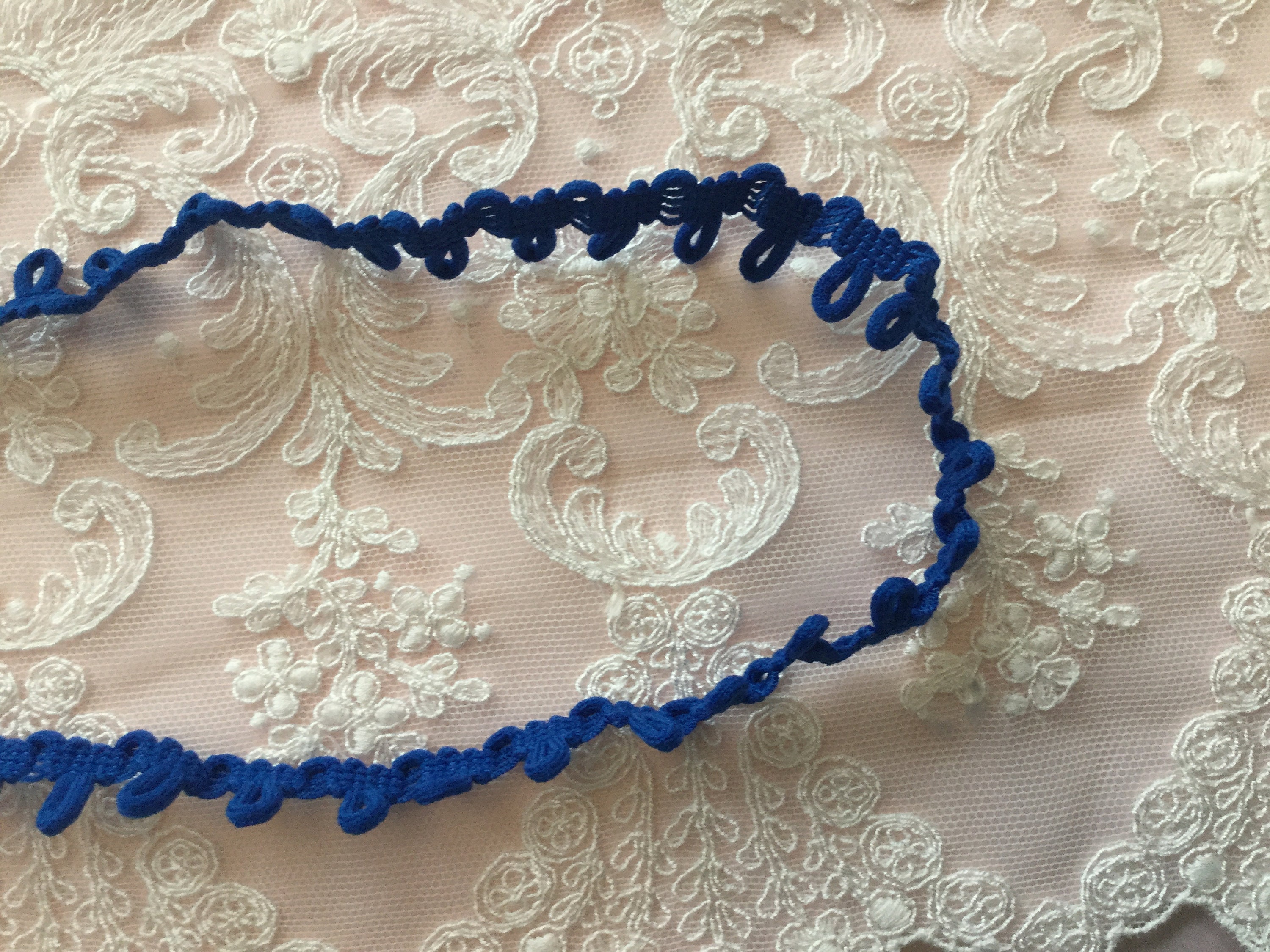 Royal Blue Elastic Button Loop by the yard 1/2 inch apart Etsy