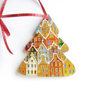 Hand painted Christmas ornament, Wooden ornament, Unique ornaments, Christmas home decor, Handmade Christmas ornament