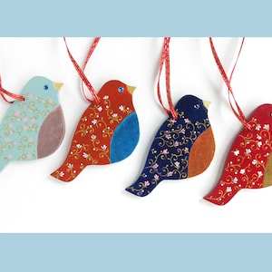 Bird ornaments, Colorful wooden birds, Hand painted ornaments, Assorted ornaments, Birds decor