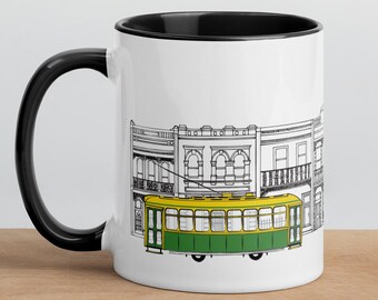 Melbourne tram mug | Melbourne art print, minimalist print, Cityscape, Wall Decor, Melbourne print, Melbourne, Australia, travel print