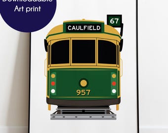 Digital Custom Melbourne tram | Kids art print | Melbourne nursery artwork | Melbourne kids art | Melbourne | Melbourne art | Melbourne Tram