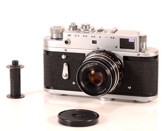 Zorki 4 Serviced CLA USSR Leica Camera Black Body L39 Industar 61LD Lens, fully WORKING Exc+