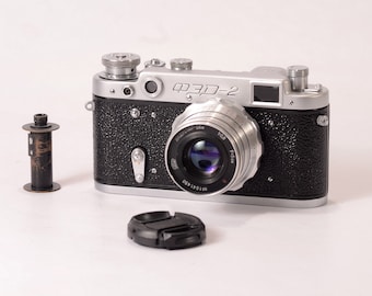 FED 2 Reacondicionado Leica Copia URSS Cámara de 35 mm Industar 26M 2.8/50mm Lente CLA Totalmente funcional