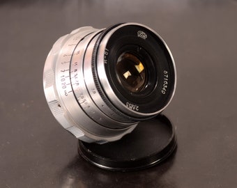 Unique Silver Industar 61 Serviced CLA USSR Lens 2.8/52mm Leica Fed Zorki Working