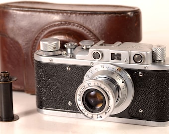 Serviced CLA Zorki 1 USSR Leica Copy 35mm Vintage Old Camera Collapsible Industar 22 Lens, Fully Working, Exc cond.