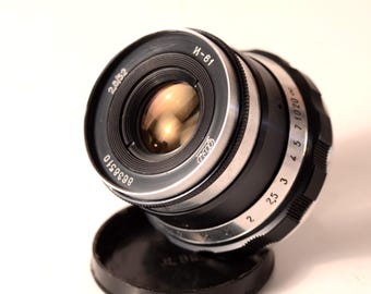 Lente Leica Fed Zorki CLA INDUSTAR 61 URSS M39 f2.8/55 mm revisada, en perfecto estado.