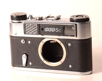 FED 5C USSR Rangefinder Leica copy Film 35mm Camera Body, Checked, Working Camera