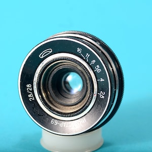 LEICA Screw Mount Industar-69 Converted Lens 28mm f:2.8 M39, *INFINITY* Serviced Lens + Adapter M39/Sony, Fuji, M4/3