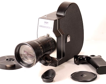 Super 16 Ultra-16 CONVERTED Krasnogorsk 3 K-3 16mm Serviced CLA, Movie, Cine USSR Camera, Meteor-5-1 Lens Bayonet, Fully Working