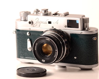 Serviced CLA Zorki Zorkiy 4 Dark Green, Refurbished USSR Leica 35mm film Camera Industar 61 2.8/53mm Lens, Fully Working