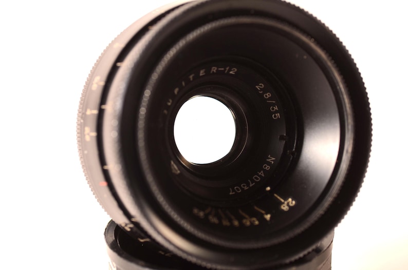 Jupiter 12 f:2.8 35mm Black Serviced CLA, Wide Angle lens (Biogon copy) USSR Leica L39 Screw Mount ltm, Fully Working image 4