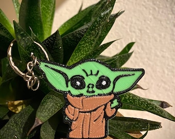 Baby Yoda Keychain or Magnet - inspired by The Mandalorian