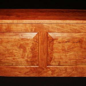 Handmade Cherry Curly Flame Hope Chest with Cedar Lining