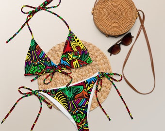 Art Print - All-over print recycled string bikini