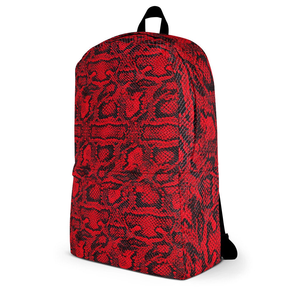 Red Snakeskin Print - Backpack - Etsy display picture 1