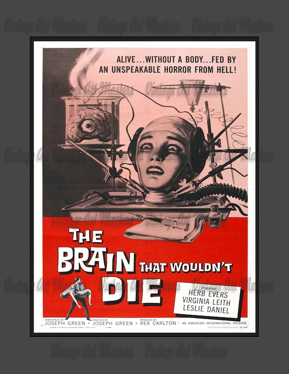 Vintage Science Fiction Movie Poster the Brain That Wouldn't Die Sci Fi  Retro Print Ready to Hang Traditional Wall Art 