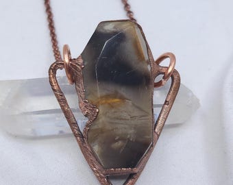 Petrified Wood Electroformed Necklace