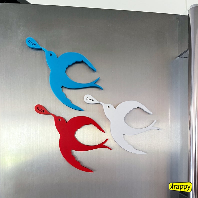 Flying fuck fridge magnet Gift for bird lovers refrigerator decor funny gift idea bird lover 3d printed fridge magnet flying fck image 5