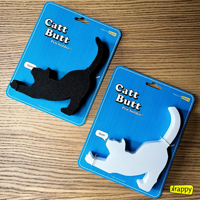 Cat Butt pen holder Gift for cat lover desk accessory for cat lovers 3D printed cat bum pen holder funny office décor pencil holder image 3