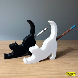 Cat Butt pen holder Gift for cat lover desk accessory for cat lovers 3D printed cat bum pen holder funny office décor pencil holder image 1