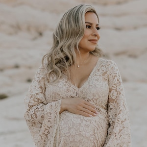 Rosy Lace gown-Maternity dress-non maternity dress-boho photoshoot-vintage lace dress-boho lace