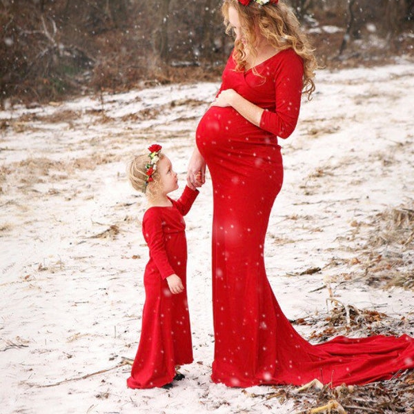Robe de grossesse 35 couleurs • Robes mère fille assorties • toutes les couleurs • robe de maternité • robe pour petite fille • baby shower • accessoire photo • grande taille