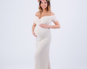 Sona gown w •Sweetheart off the shoulder•maternity dress photo prop•baby shower dress•slim fitted dress•plus size•sale