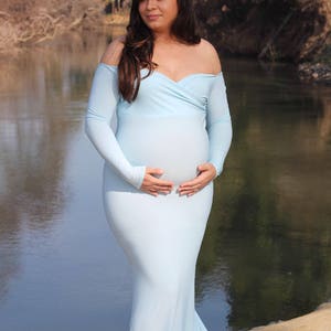 Sona Fitted maternity DressMaternity sweetheart gownmaternity gown plus sizematernity wedding photo prop dressfitted maternity image 8