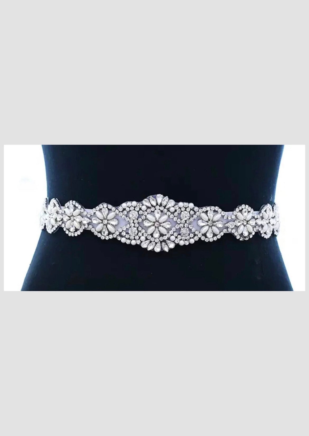 Adjustable Crystal Bridal Belt: Rhinestone Flower Sash - Etsy display picture 1