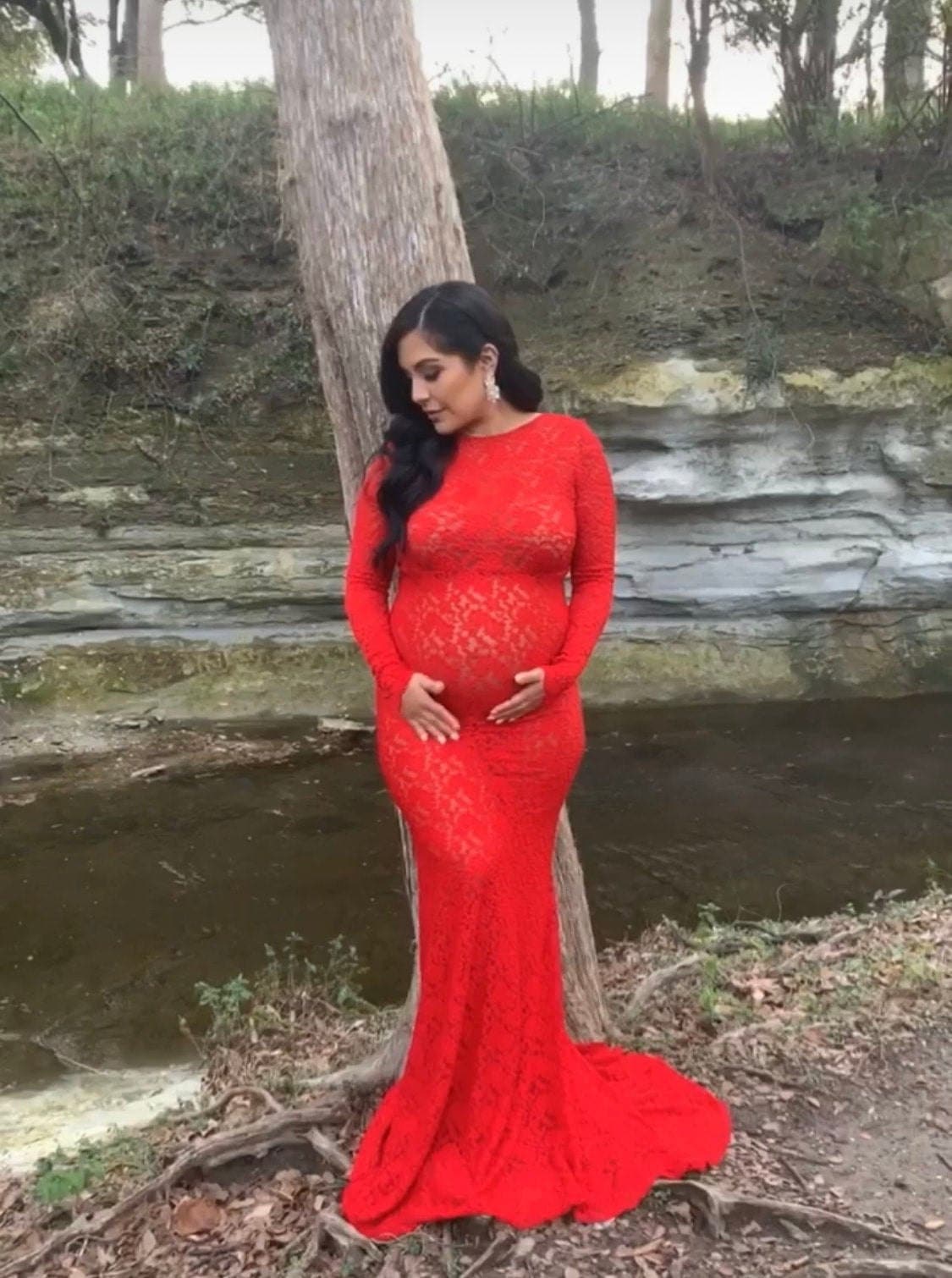 Lace Maternity Butterfly Gownlace Dressmaternity - Etsy