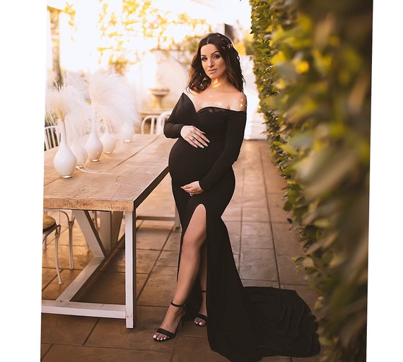 black maternity gown