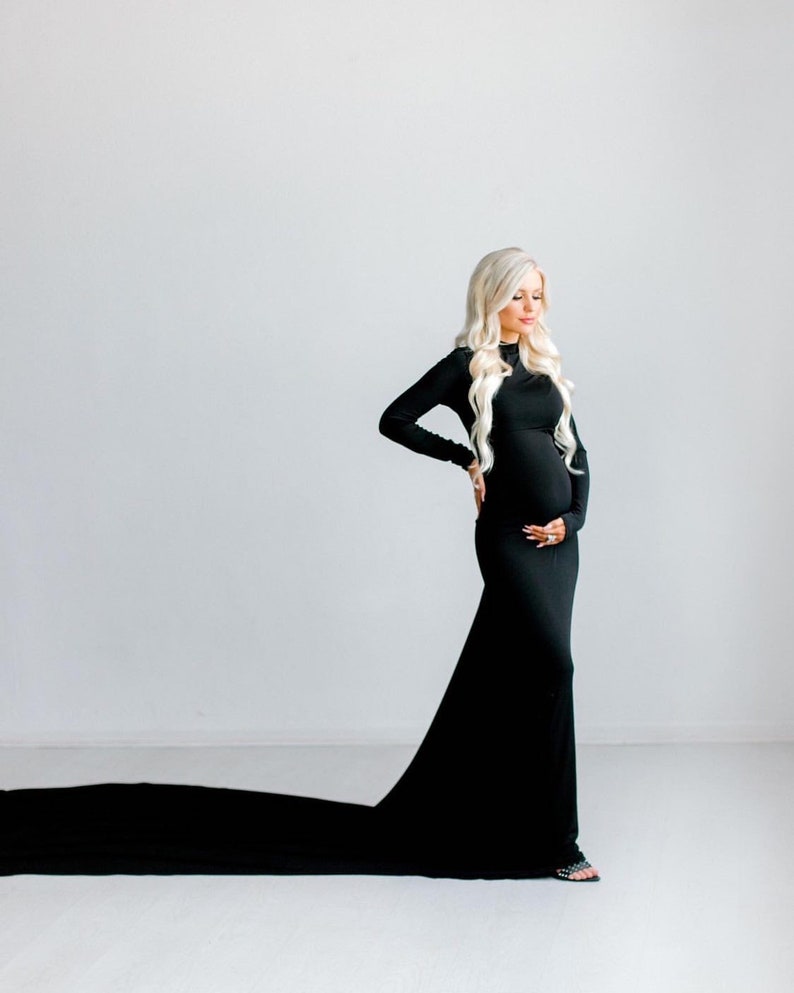 35 colors turtle Neck Dress~Maternity Gown~Maternity fitted gown~baby shower dress~maternity photo prop#pregnancy dress~Maternity scoop neck