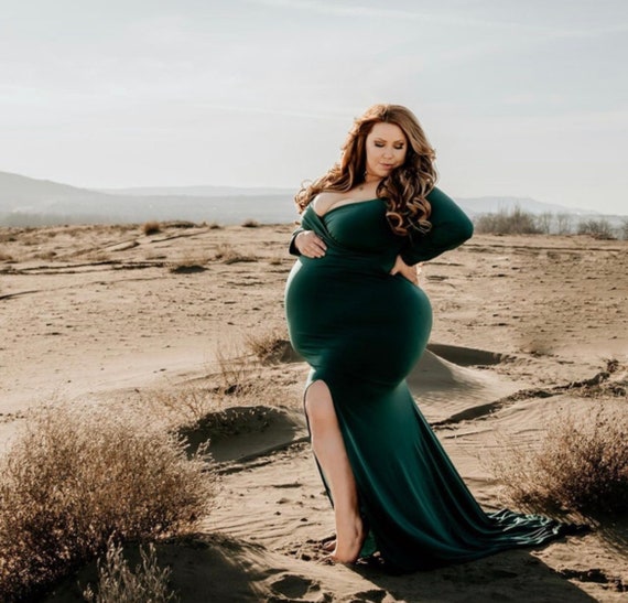 Buy Plus Size Maternity Gown: Handmade Fitted Jersey Knit