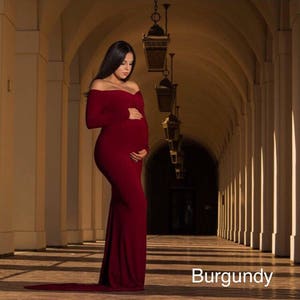 Sweetheart Maternity Dress: Off-Shoulder Photo Prop Gown, Plus Size
