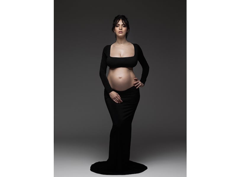 New Two piece open belly convertible style-pregnancy Dress-mommy to be-sexy maternity-baby shower dress-photoshoot dress maternity image 1