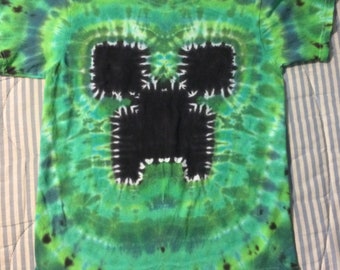 Custom Creeper tie dyed tee adult sizes