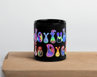 Black Joyful Tie Dyes mug