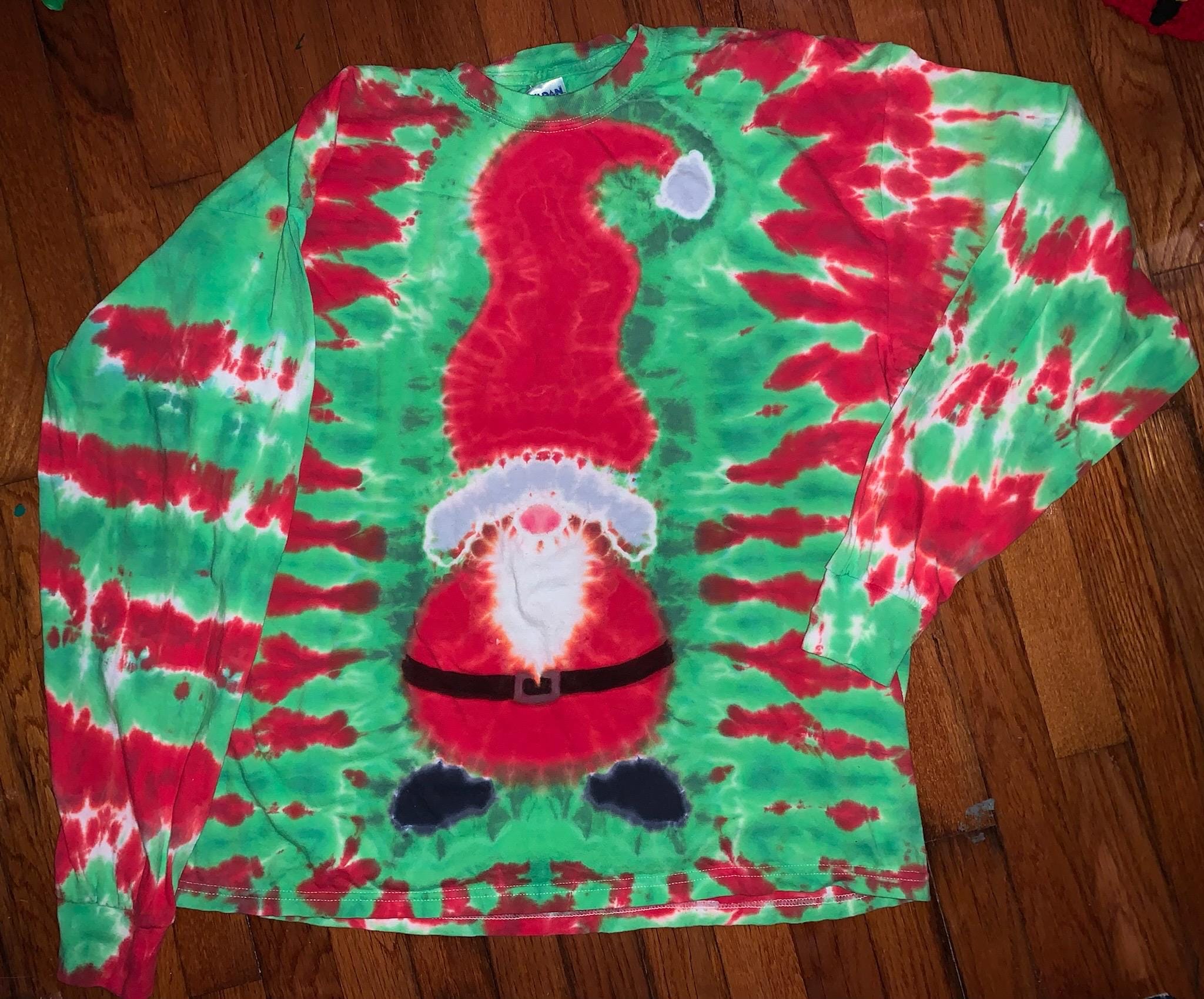 Handcrafted Santa Hat Tie Dye Hippy Holiday Festive Winter Wear Santa main image 4