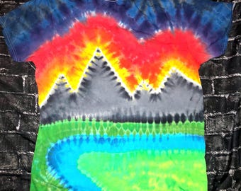 Mountain custom tie dyed shirt (Adult sizes)
