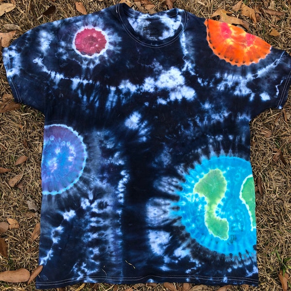 Outer Space Custom Tie Dye with Planets (Adult sizes)