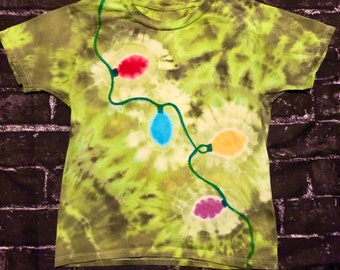 Christmas Tree Lights Custom Tie Dye (adult sizes)