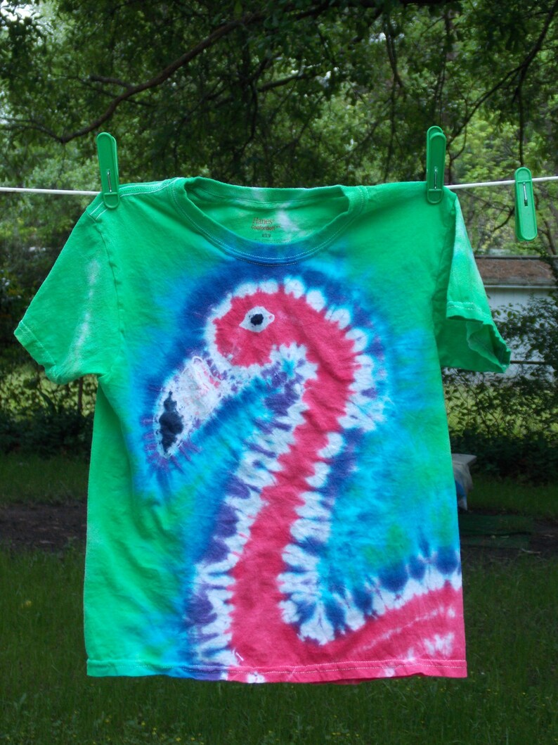 Custom Adult Tie Dyed Pink Flamingo Tee Shirt | Etsy