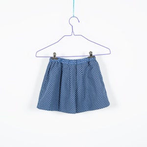 Skirt with pockets,to turn,flower pattern,ring pattern,white,blue,swinging skirt,rubber waistband,comfortable skirt image 2